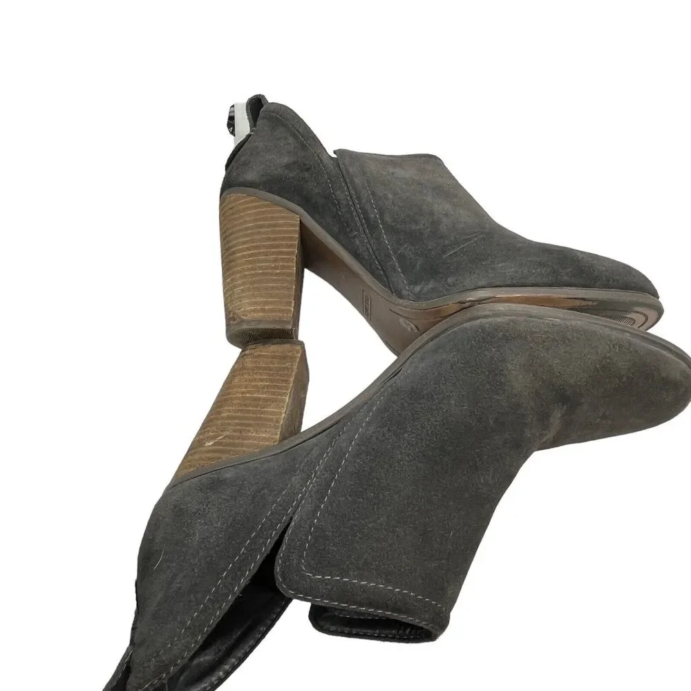 Vince Camuto Ankle Booties Francia Gray Suede US Size 9.5 EU 39.5 Heel 3.5 Inch